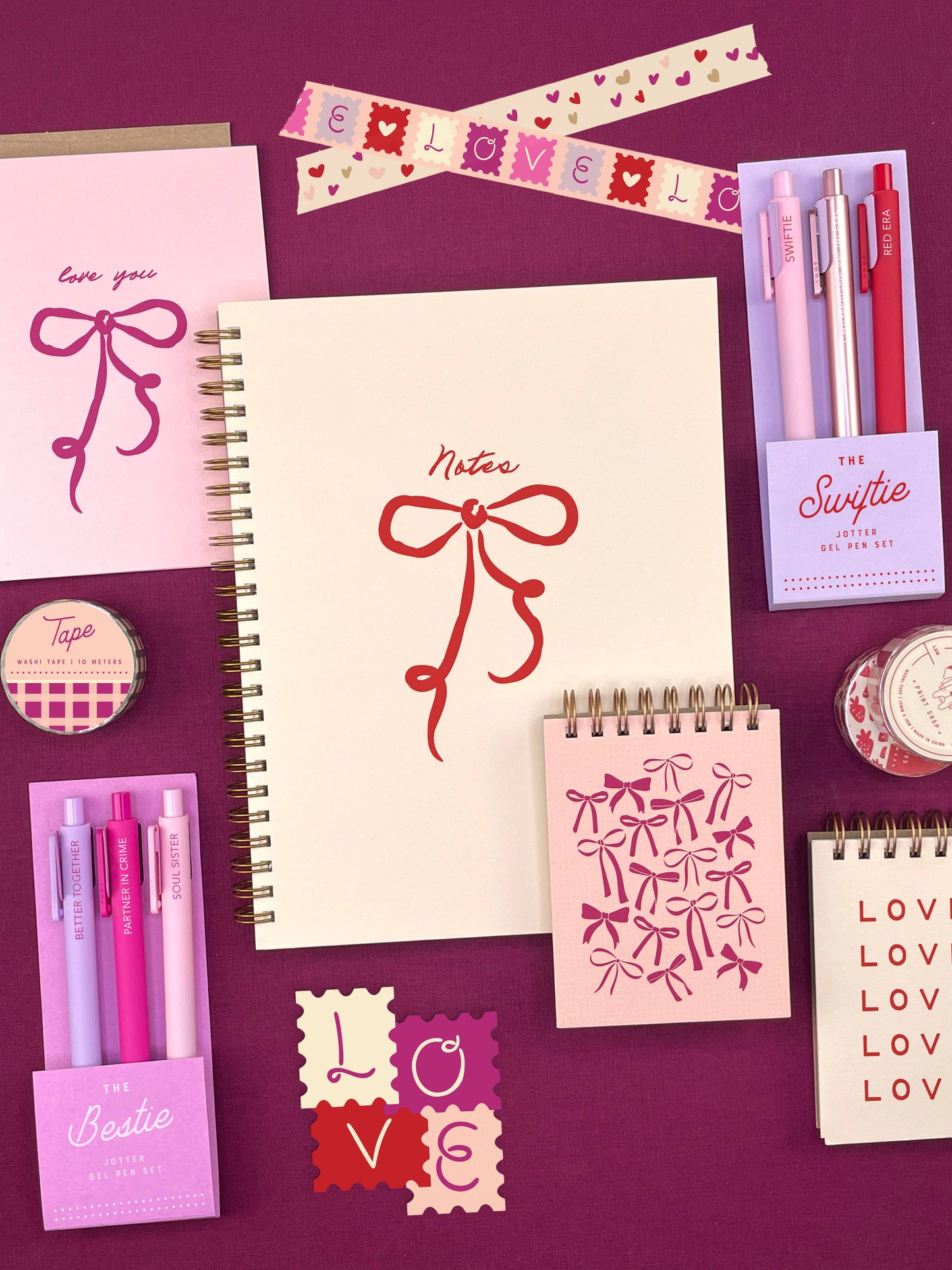 Bow Pattern Mini Jotter Notebook