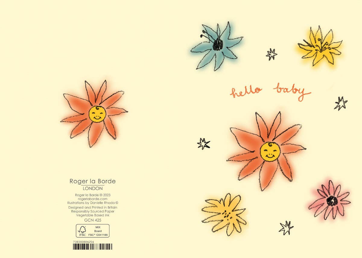 New Baby Hello Flowers Petite Card single