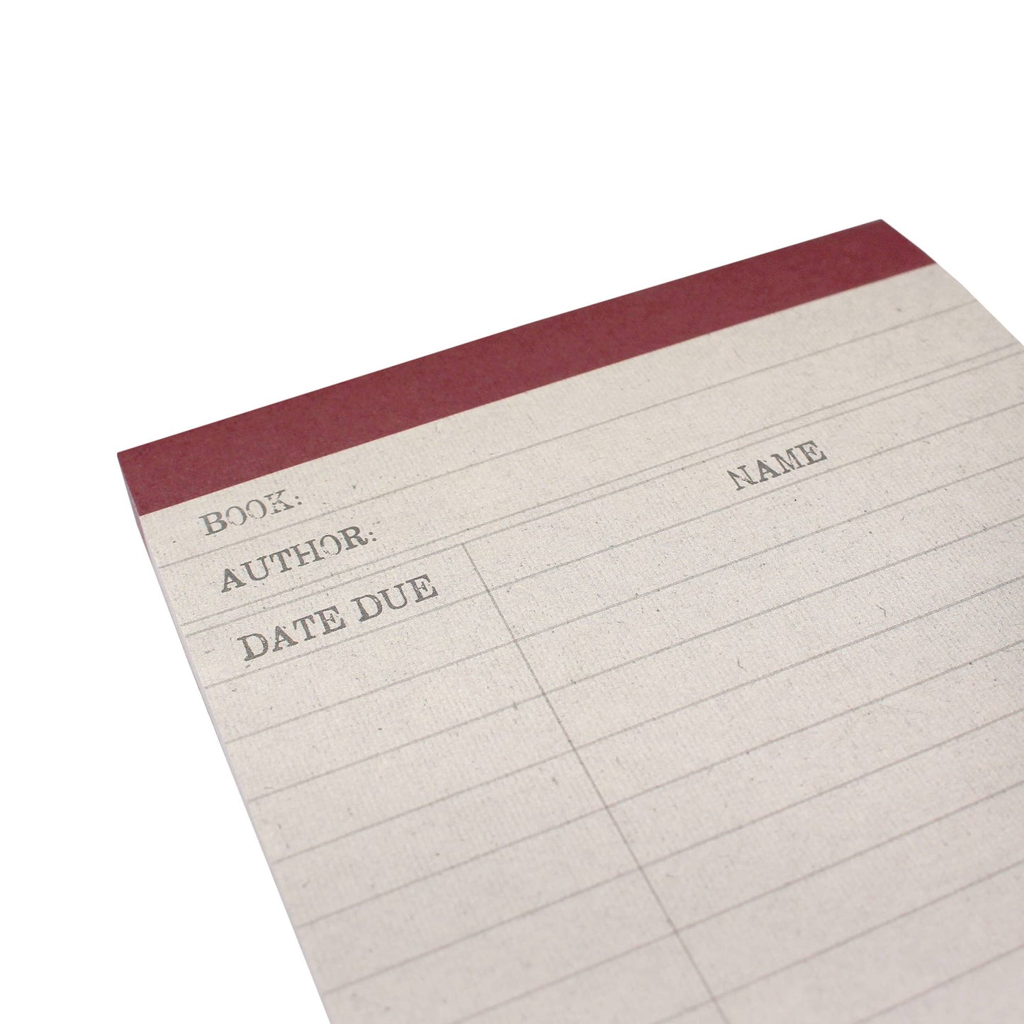 Lined Memo Pad Library Card Literary