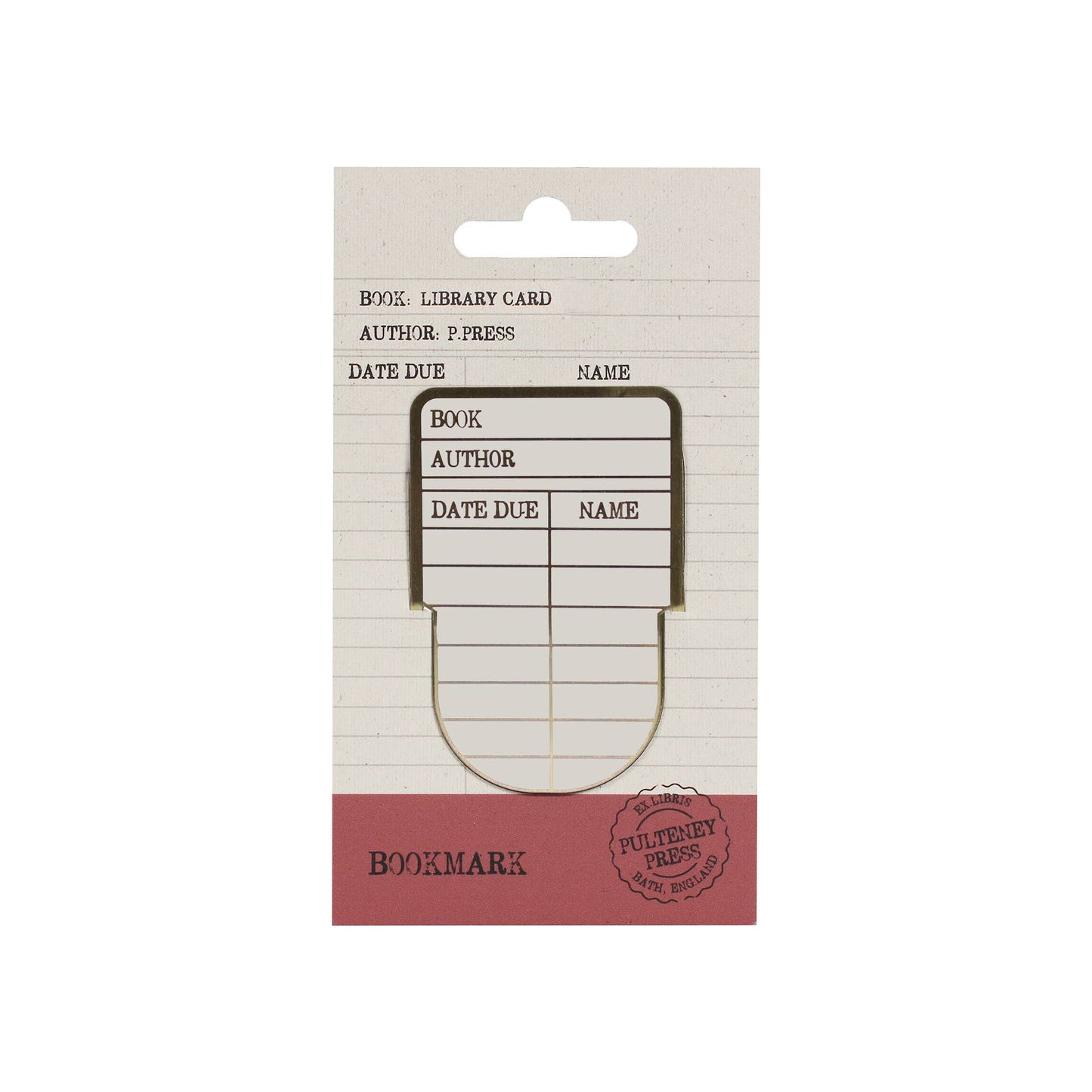 Metal Bookmark Library Card Literary