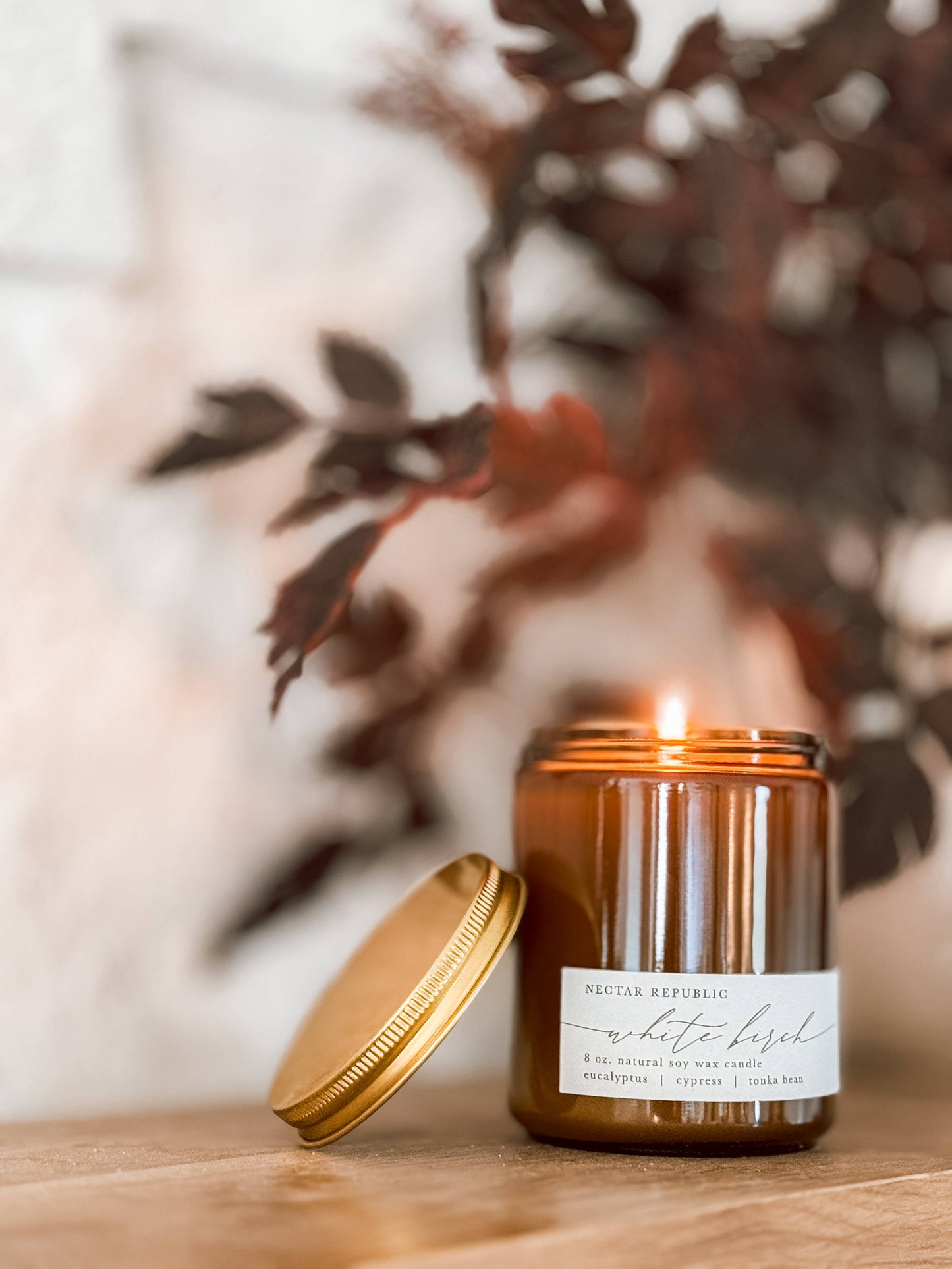 White Birch : Tin Soy Candle ( fall cozy winter tree )