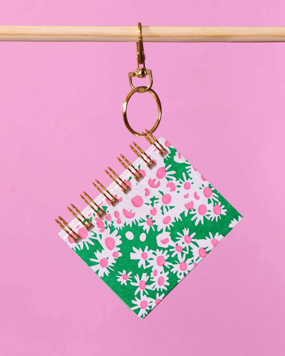 Letterpress Teenybook Mini Notebook Bag Charm—Aster
