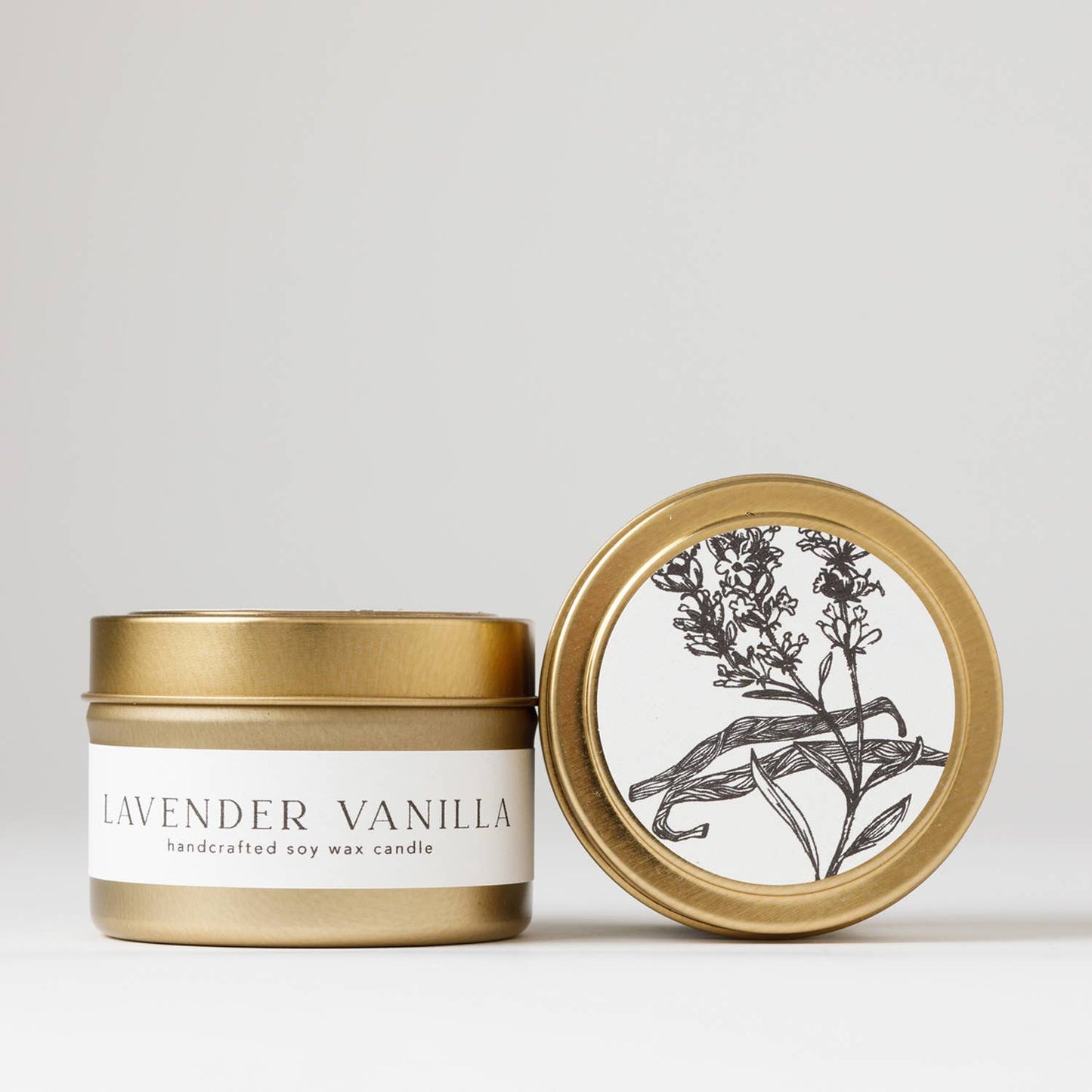 Lavender Vanilla : Tin Soy Candle ( spring summer )