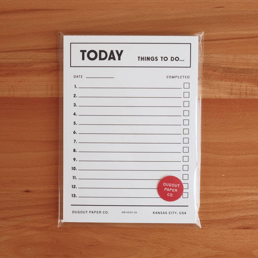To Do List Notepad - Things To Do