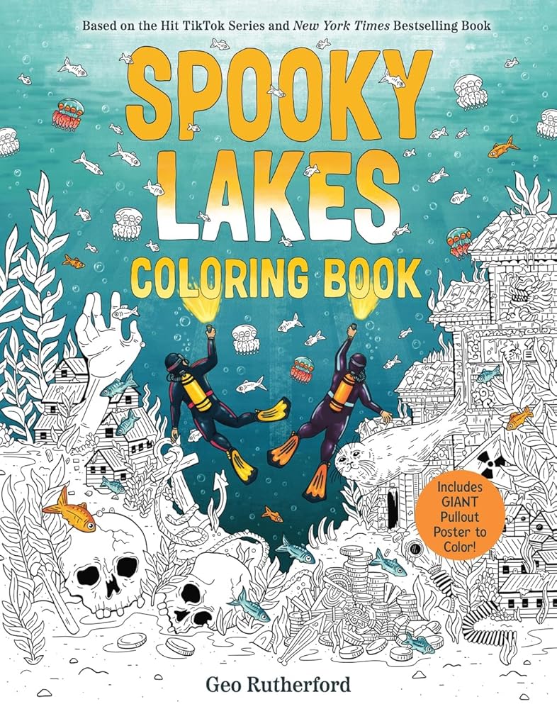 Spooky Lakes Coloring Book: Includes Pull-Out, Oversized Poster to Color! (Haunted Hydrology) cover image