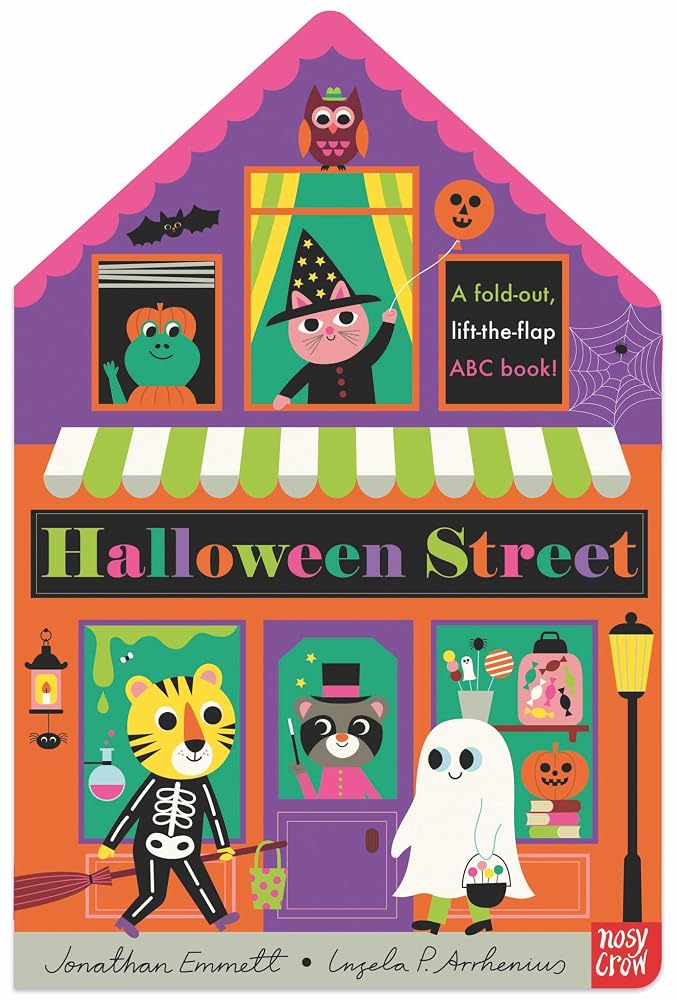 Halloween Street: A Fold-Out, Lift-the-Flap ABC Book! cover image