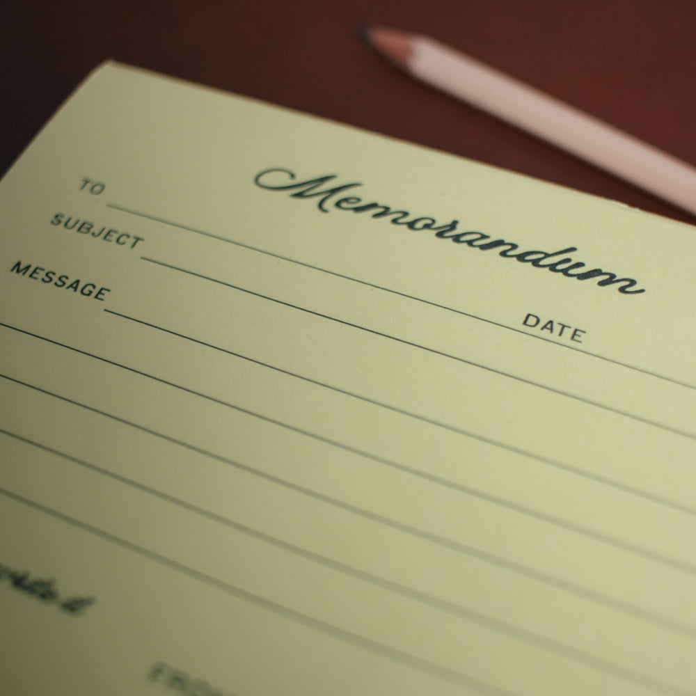 Memorandum Note Pad - Yellow
