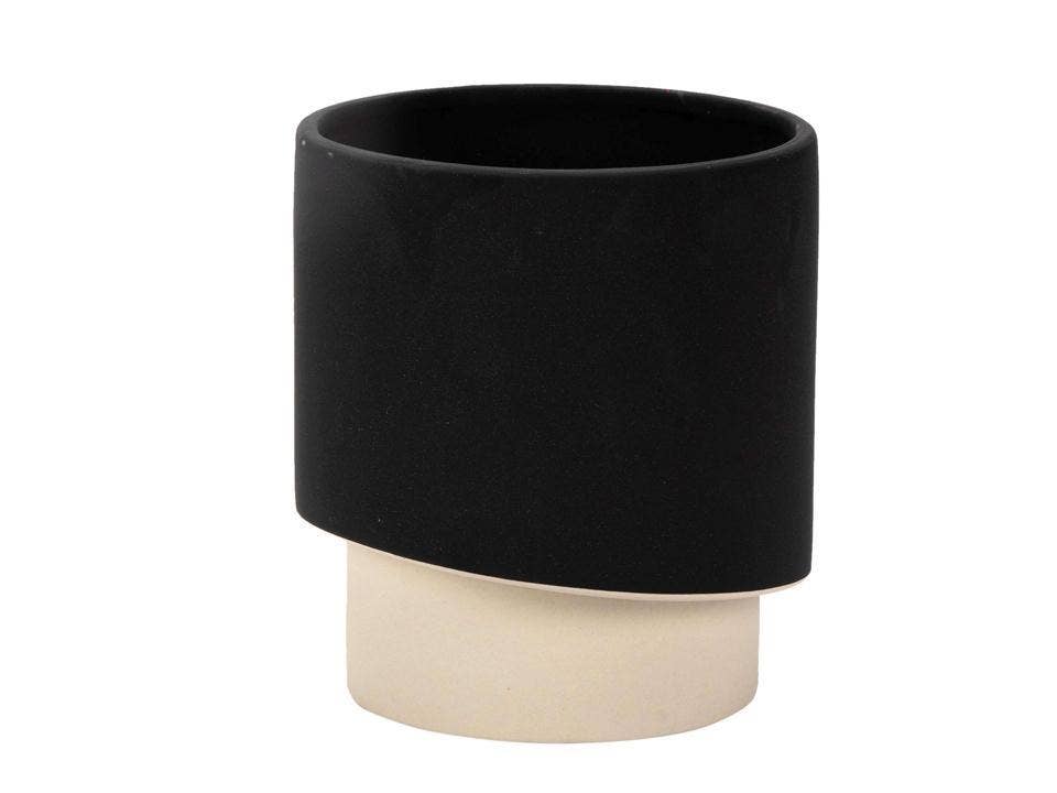 Matte Ceramic 2-Tone Planter,6.25"D x 6.9"H