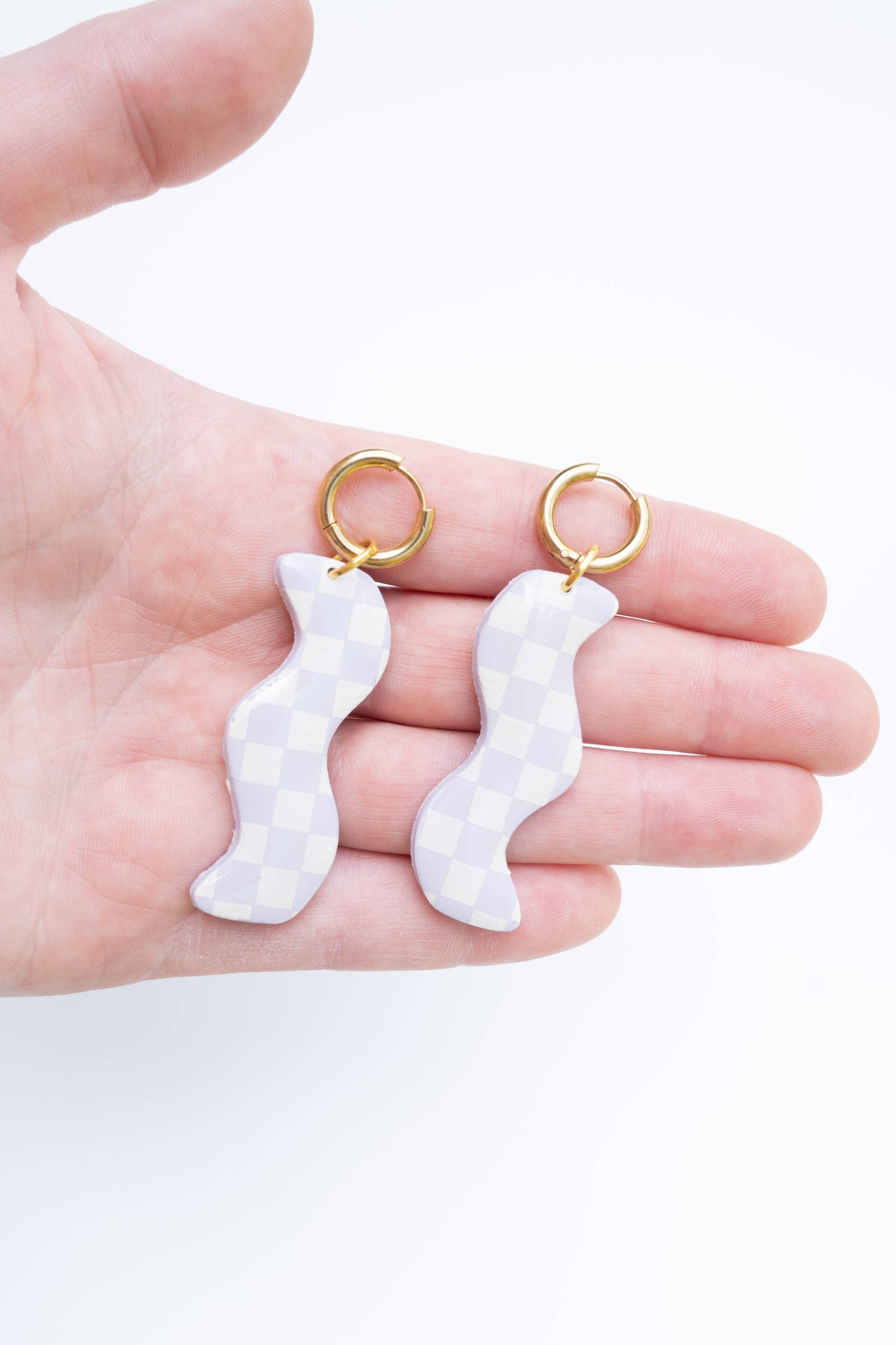 Checker Squiggle Earrings