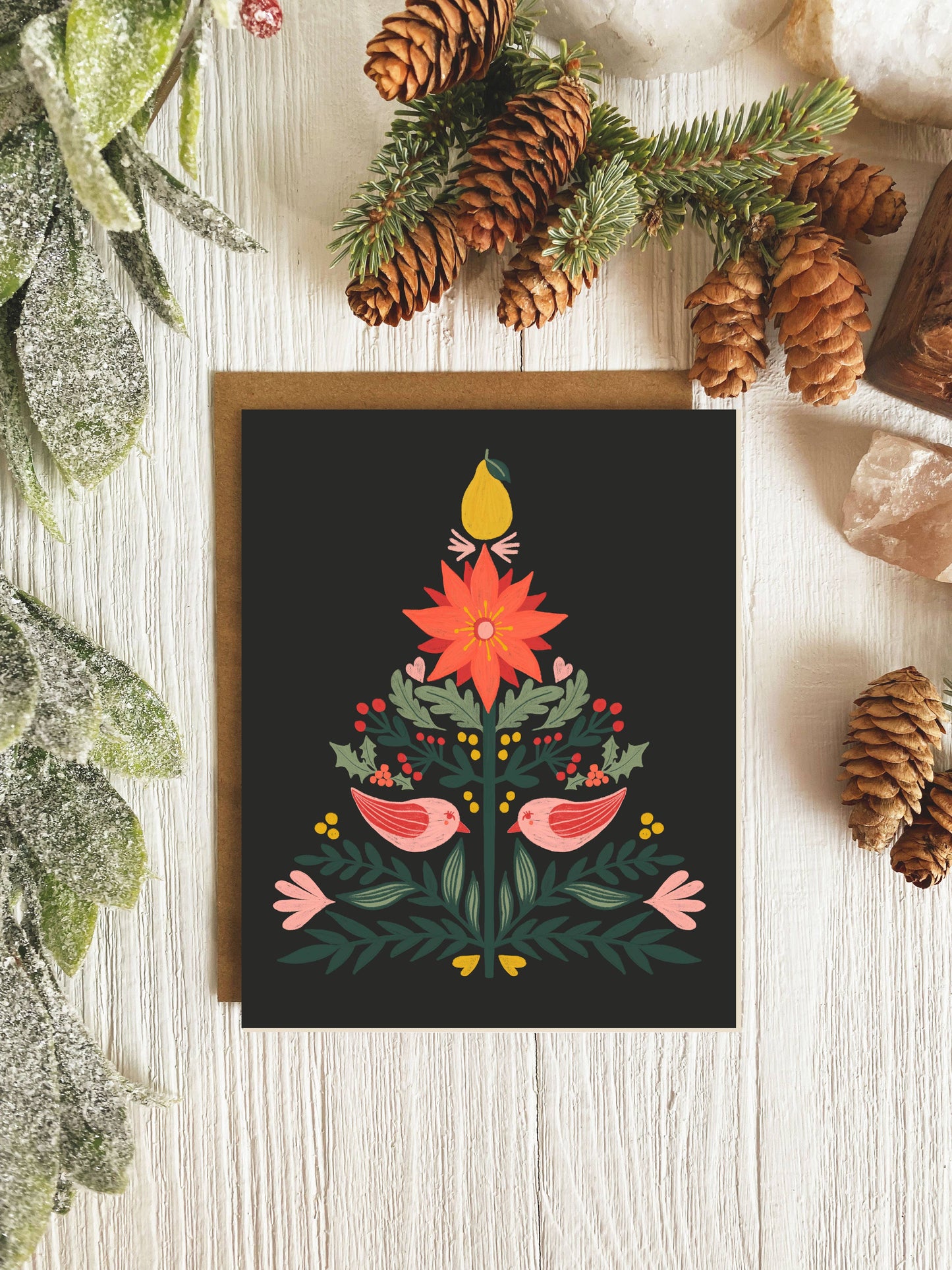 Christmas Folk Art Card | Scandinavian Yule | Single Card