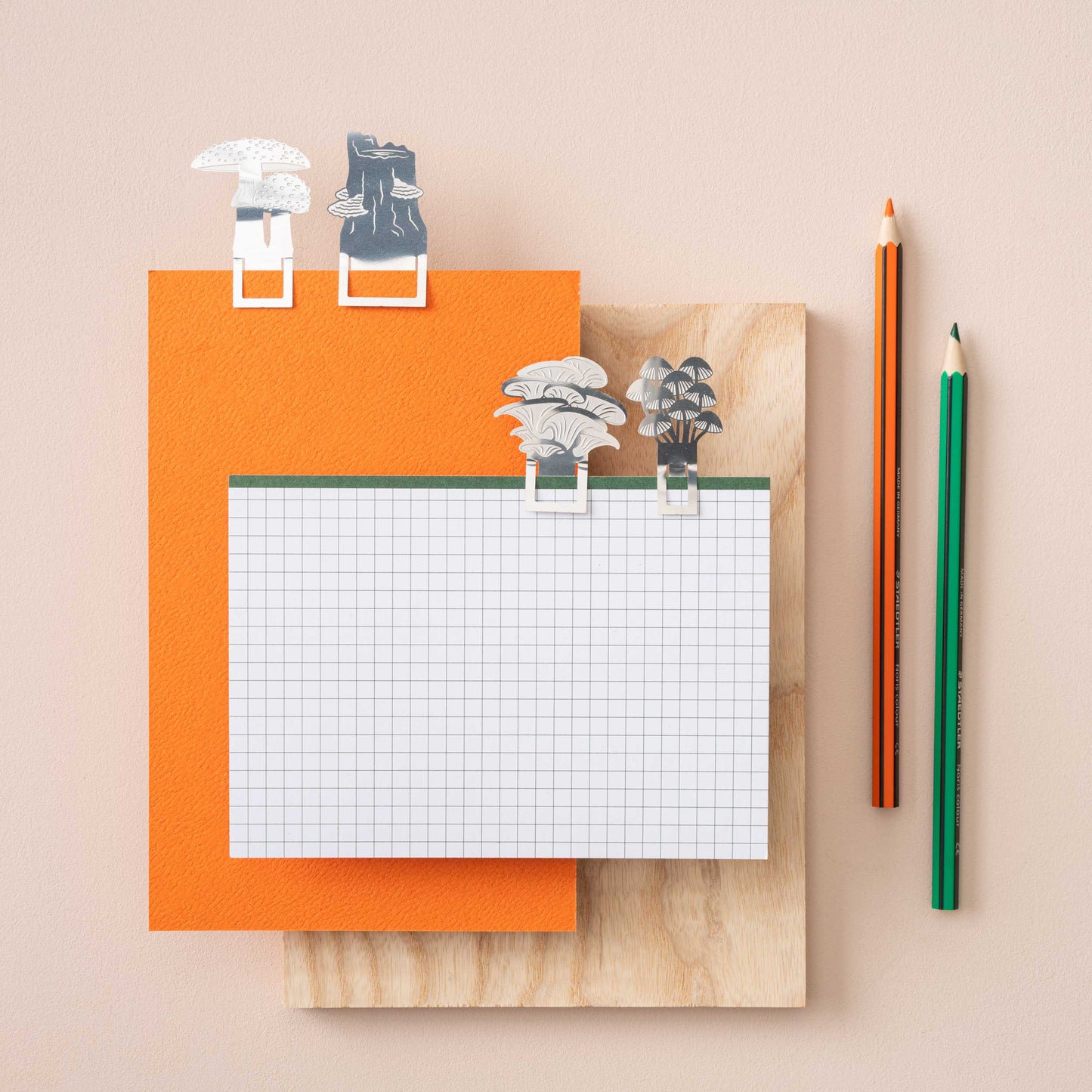 Mushroom Bookmarks, fungi metal page markers