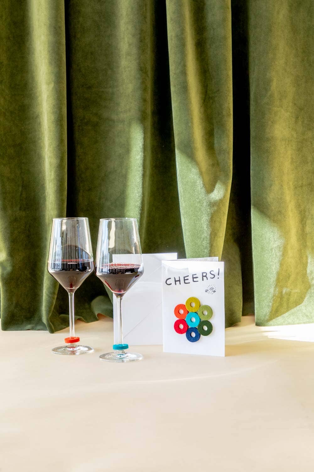 Wine-Ote's Merino Wool Felt Wine Marker Note Card