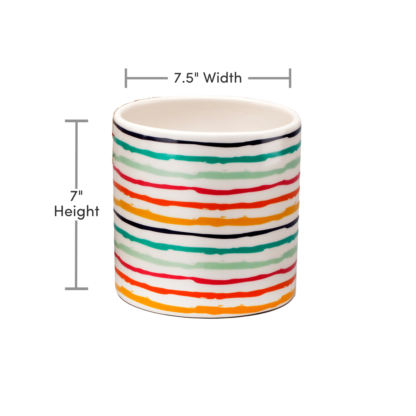 4.5"D Assorted Colorful Cylinder Ceramic Pots - Cream