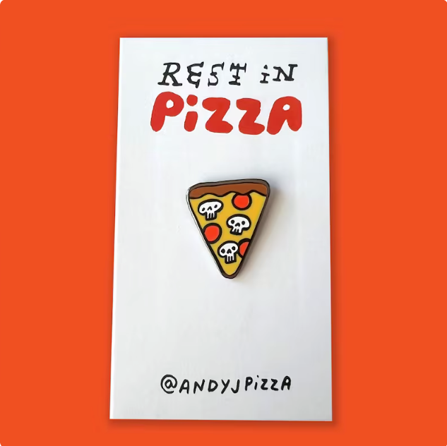 Skull Mushroom Pizza Enamel Pin