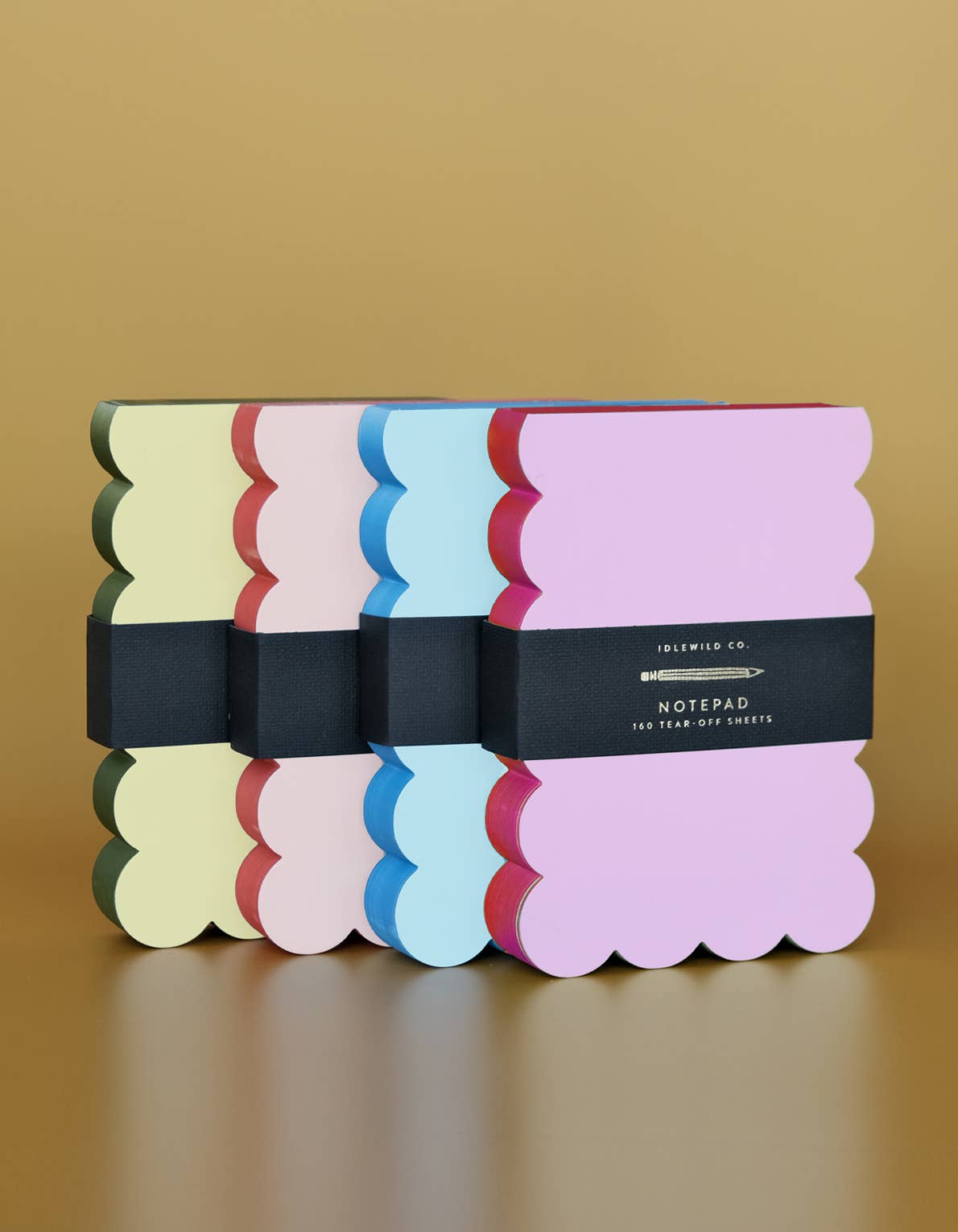 Scalloped Shaped Notepad | Chartreuse + Olive Edge