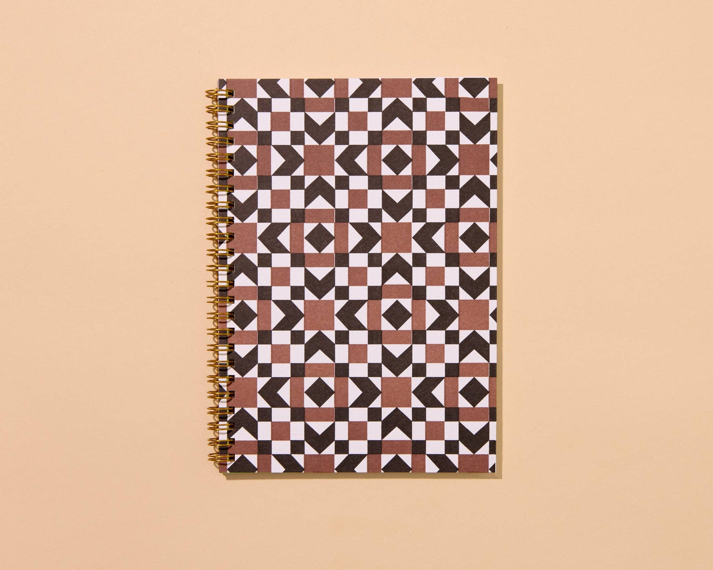 Modern Cozy Letterpress A5 Spiral Notebook — Autumn Quilt