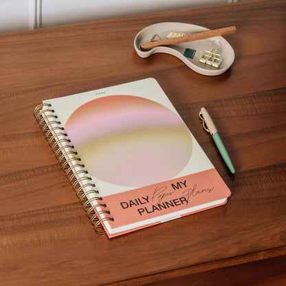 Daily Planner, Undated, Hardcover B5 Spiral - Gradient Orb