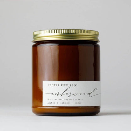 Amberwood : Tin Soy Candle  ( autumn fall winter )