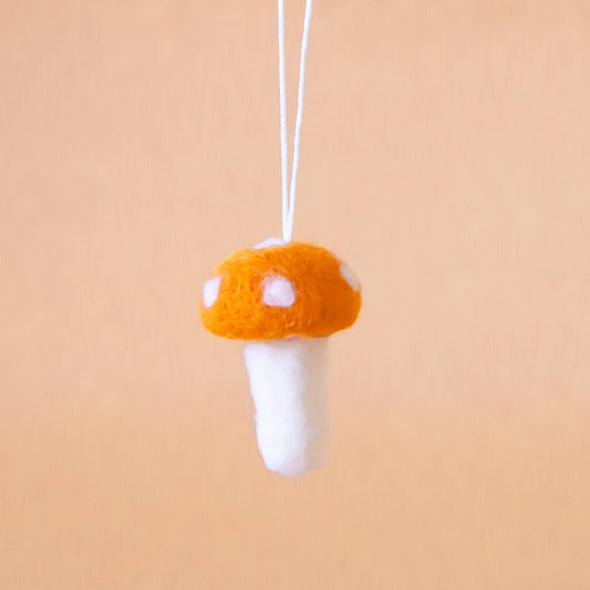Holiday Mushroom Ornament | Orange