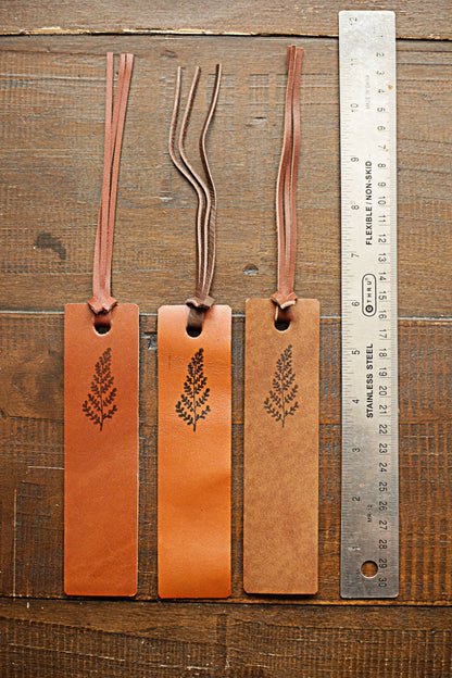 Leather Bookmark - Fern