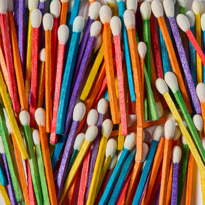 Rainbow Stick Matches in Small Corked Vial