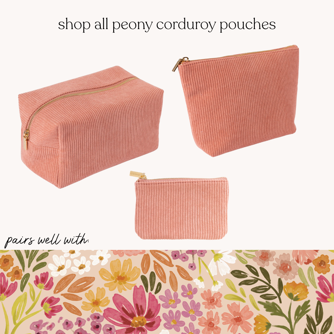 Peony Corduroy Coin Pouch