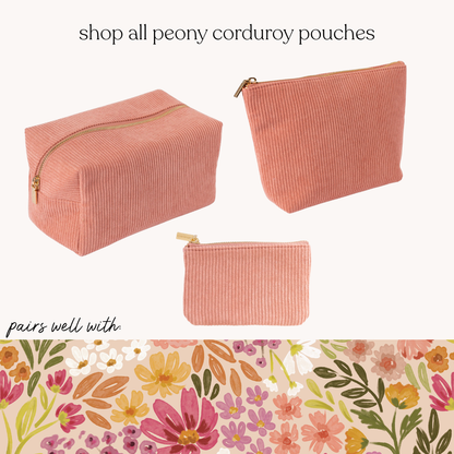 Peony Corduroy Coin Pouch