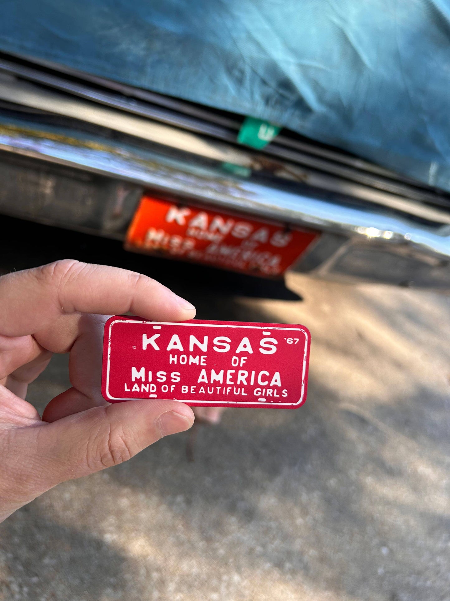 Beautiful Girls Kansas License Plate Magnet