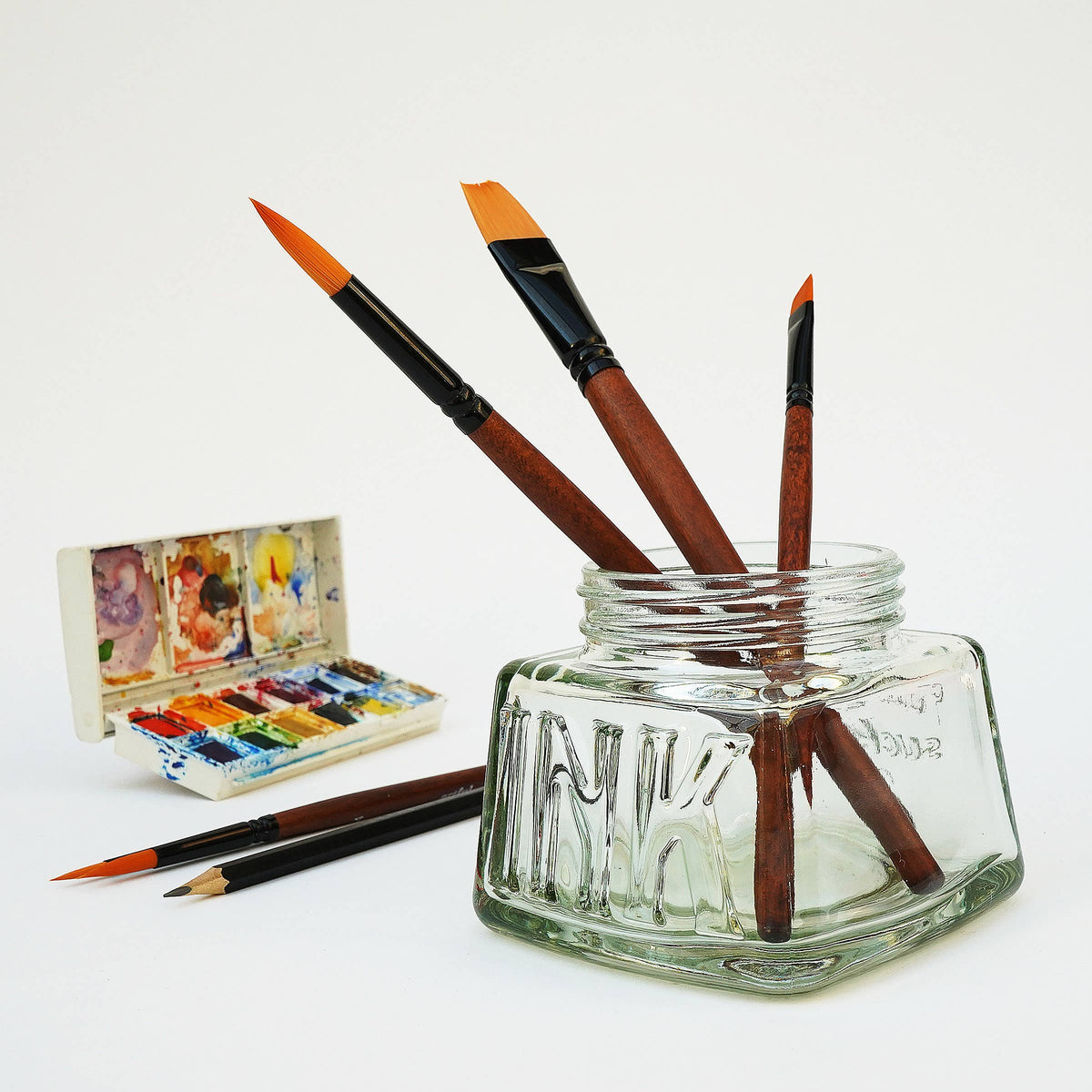 Inkwell Desk Tidy - Classic glass pencil pot