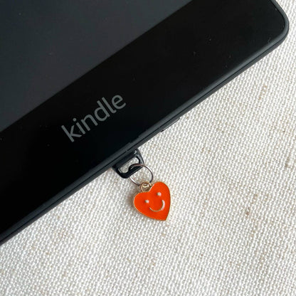 Enamel Smiley Heart Kindle Charm