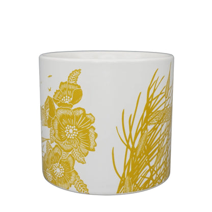 mustard plant pot Ceramic Plant Pot Reeds Birds Mustard Yellow – Monstera's Books