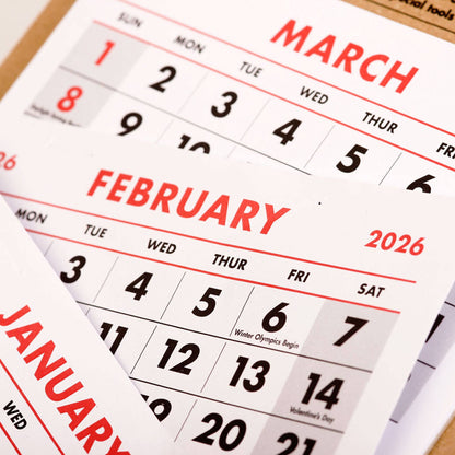 2026 15-Month Work Station Calendar