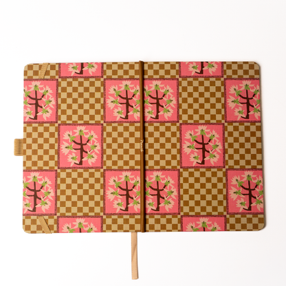 Checker Orchid Soft Touch Hardbound Layflat Notebook Journal