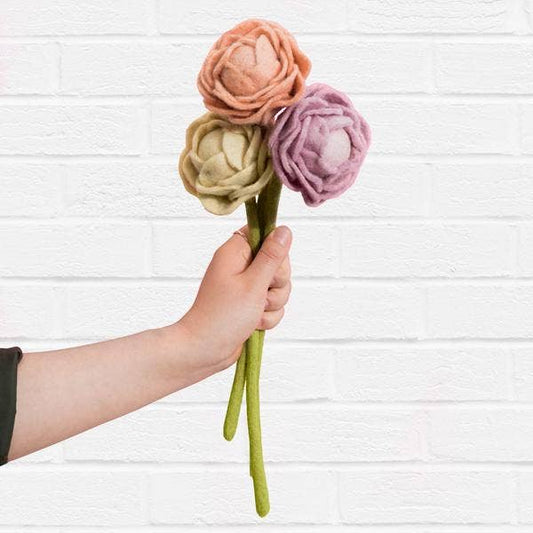 Felt Peony Flowers