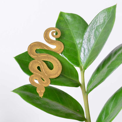 Plant Animal - Snake, botanical decor in brass