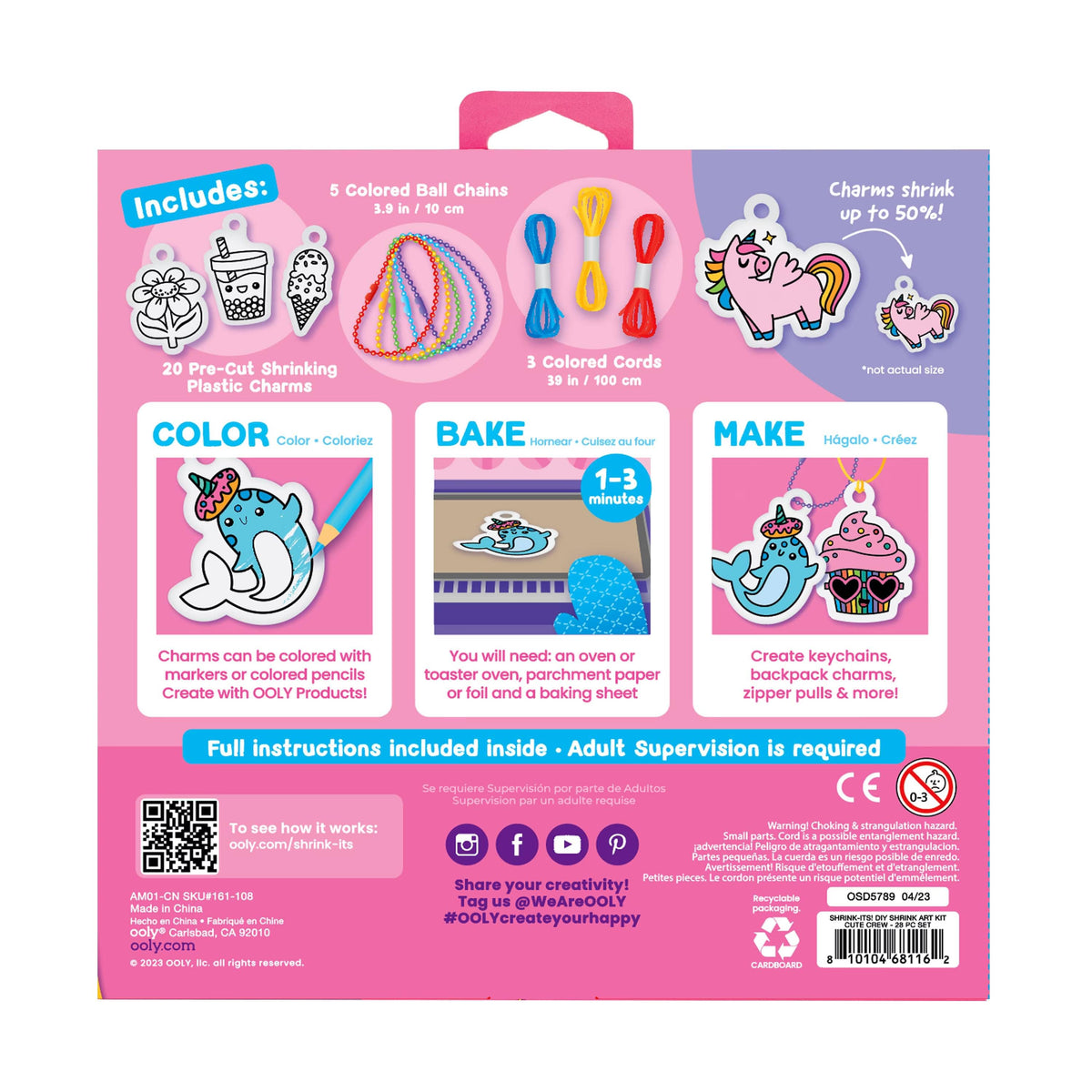 Shrink-Its! DIY Shrink Art Kit - Cute Crew (28 PC Set)