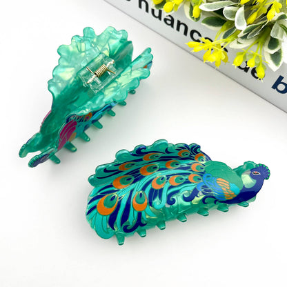 Creative Fashion Peacock Hair Claw Clip – Animal Style