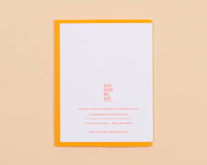 Love You, Miss You Letterpress Greeting Card- Made in USA