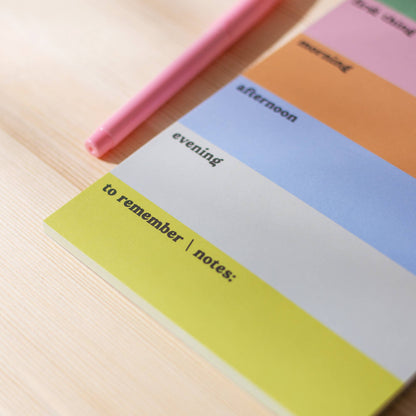 Daily Planner Pad  | Rainbow Colour Block Notepad