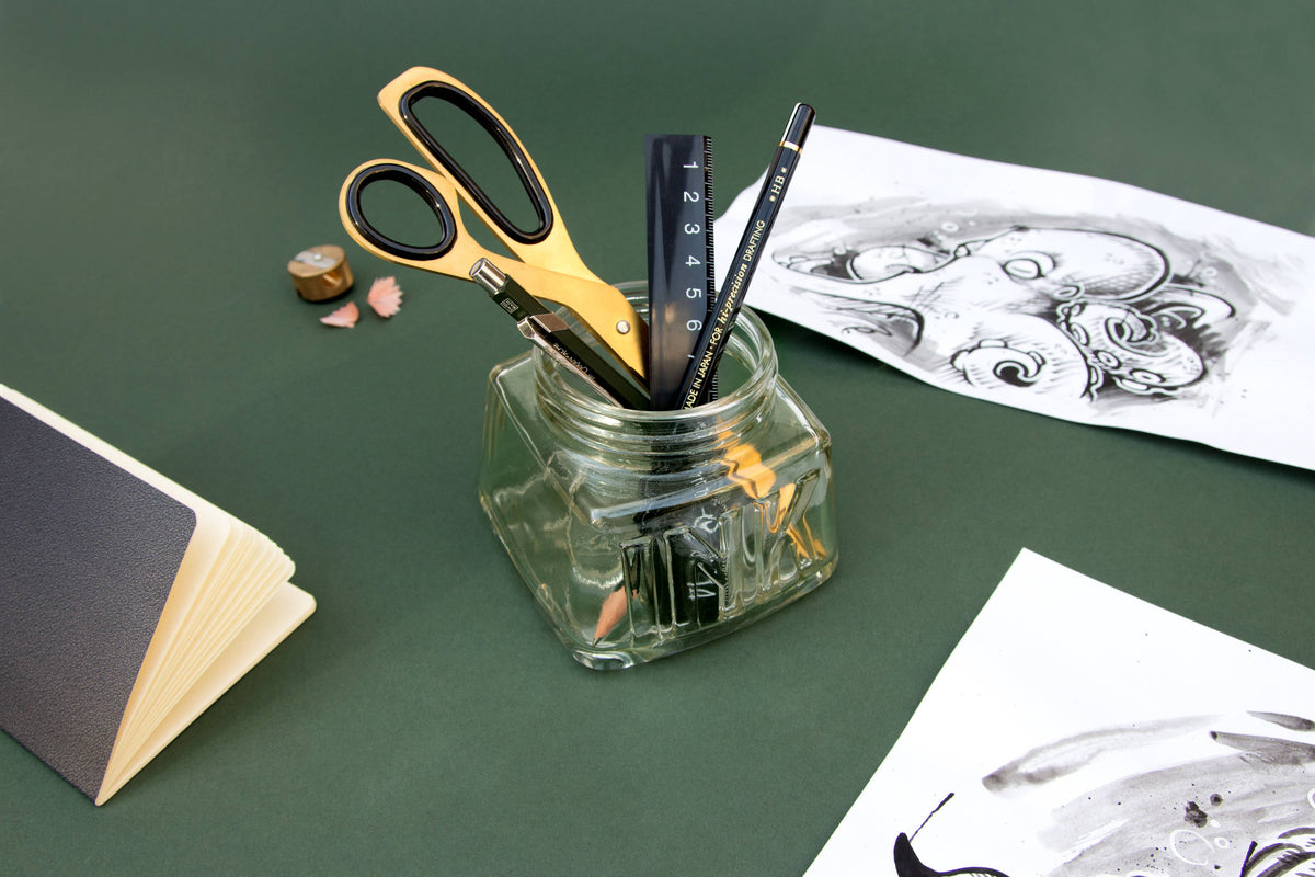 Inkwell Desk Tidy - Classic glass pencil pot