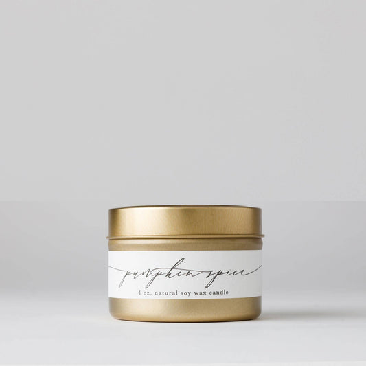 Pumpkin Spice : Tin Soy Candle ( Holiday Fall Halloween )