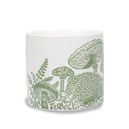 Ceramic Plant Pot Woodland Mushrooms Hedgehog