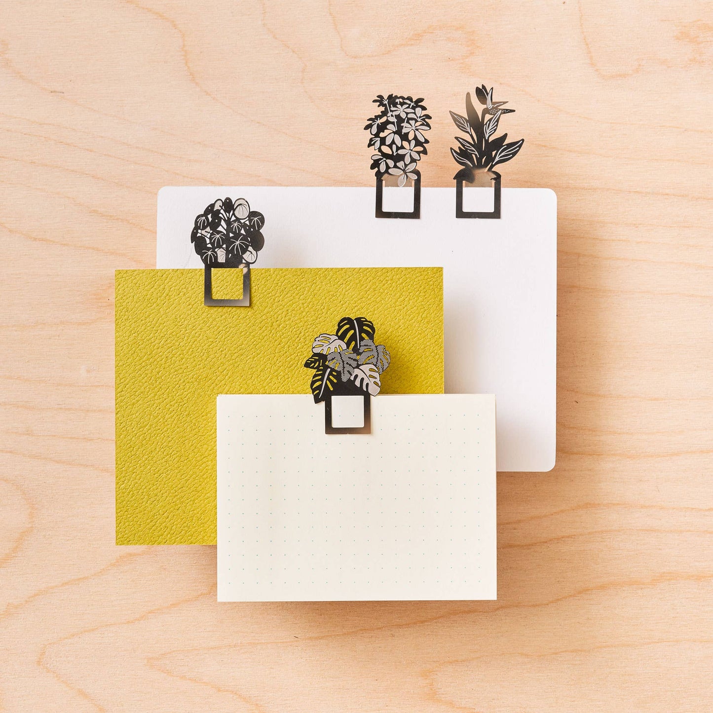 Bookmark set - Houseplant page marker metal, botanical gift