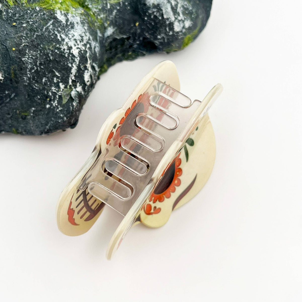 Funny Beige Skull Claw Clip