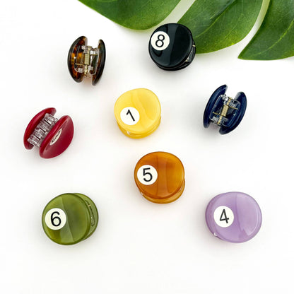 Mini Billiard Ball Acetate Claw Clip, Colorful Hair Clip