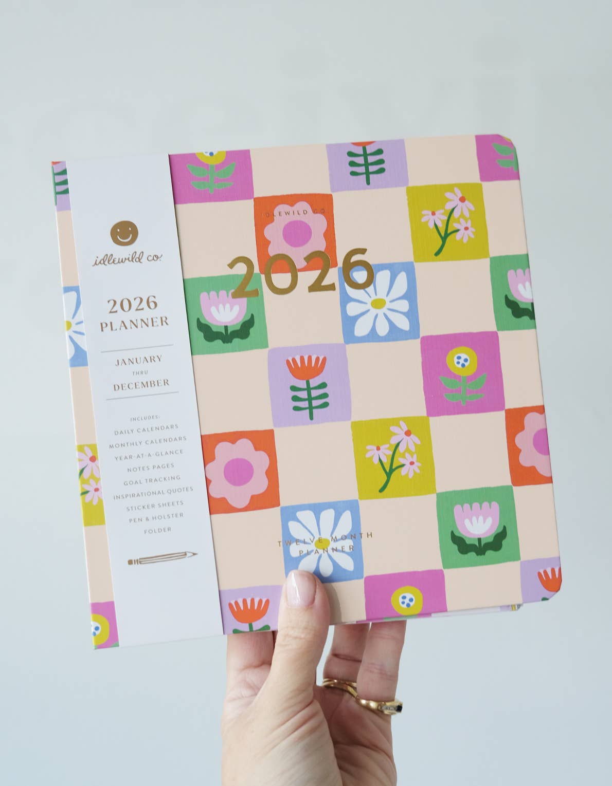 2026 Hardcover Planner, Floral Checks