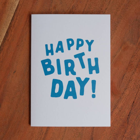 Happy Birthday Greeting Card — Blue 