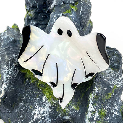 White Ghost Hair Claw Clip, Cute Halloween Hair Clip