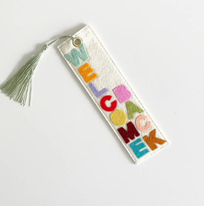 Welcome Back Felt Bookmark