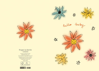 New Baby Hello Flowers Petite Card single